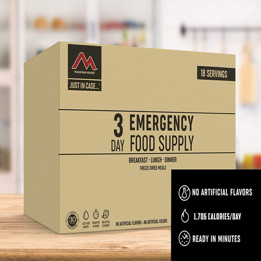 3-Day Emergency Food Supply | Freeze Dried Survival & Emergency Food Kit, Meals Are Perfect For: Emergency Preparedness, Camping, Backpacking, Hunting, Travel, Everyday Use, 18 Servings